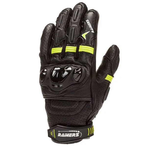 RAINERS Guantes Road Negro/Amarillo Fluor