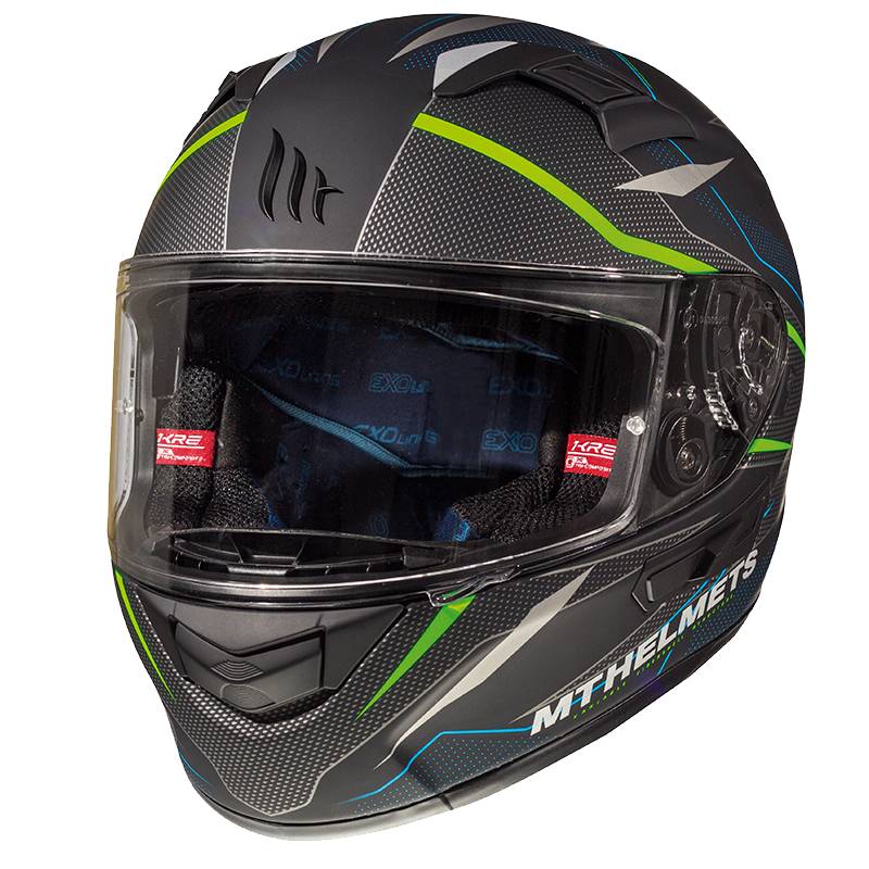 MT Casco KRE SV Intrepid Gris Mate/Verde Fluor (C1)