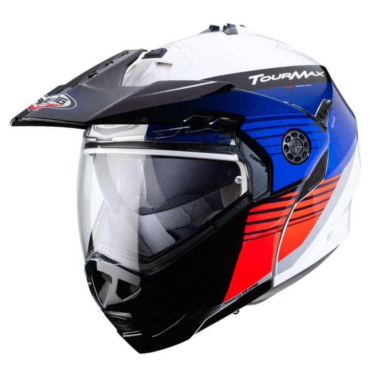 CABERG Casco Tourmax Titan Blanco/Azul/Rojo