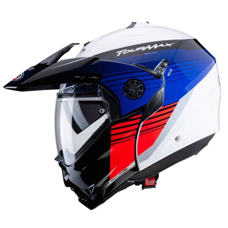 CABERG Casco Tourmax Titan Blanco/Azul/Rojo