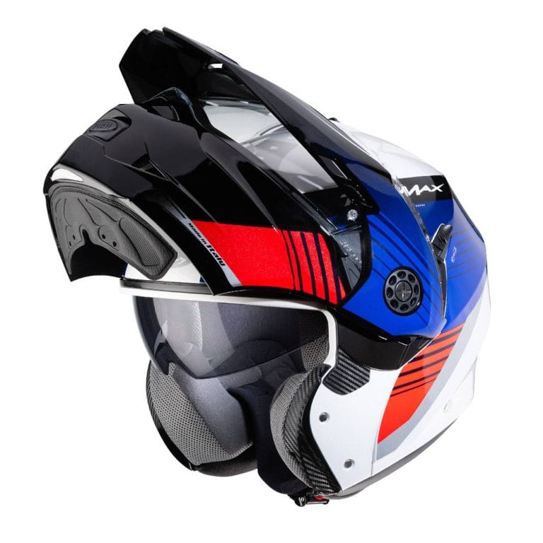 CABERG Casco Tourmax Titan Blanco/Azul/Rojo