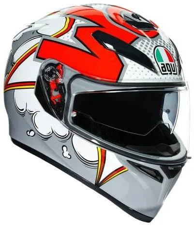 AGV Casco K3 SV E2205 Multi - Bubble Gris/Blanco/Rojo
