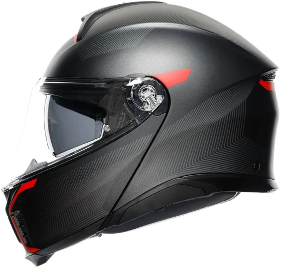 AGV Casco Tourmodular ECE2206 Multi - Frequency Gunmetal Mate/Rojo
