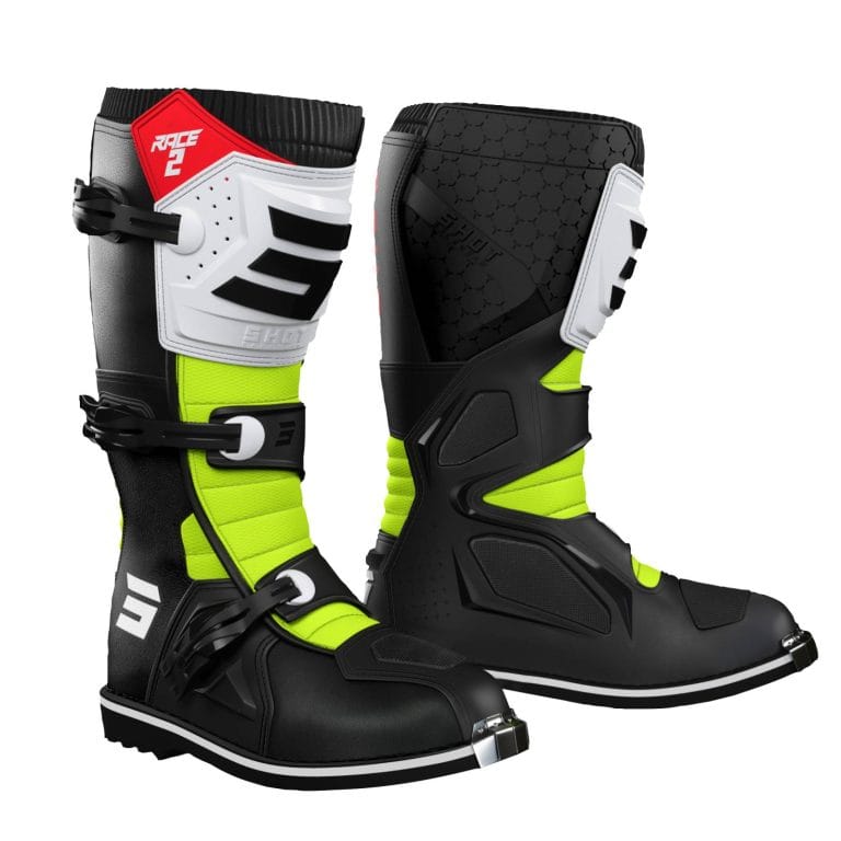 SHOT Botas Race 2 Negro/Rojo/Blanco/Amarillo Fluor