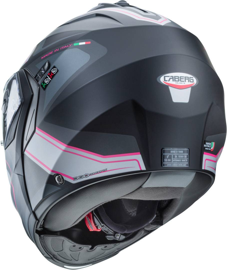 CABERG Casco Duke II Tour Negro/Fucsia/Gris