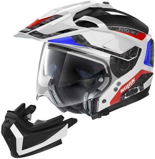 NOLAN Casco N70-2 X Torpedo N-Com Blanco/Negro/Azul/Rojo (45)