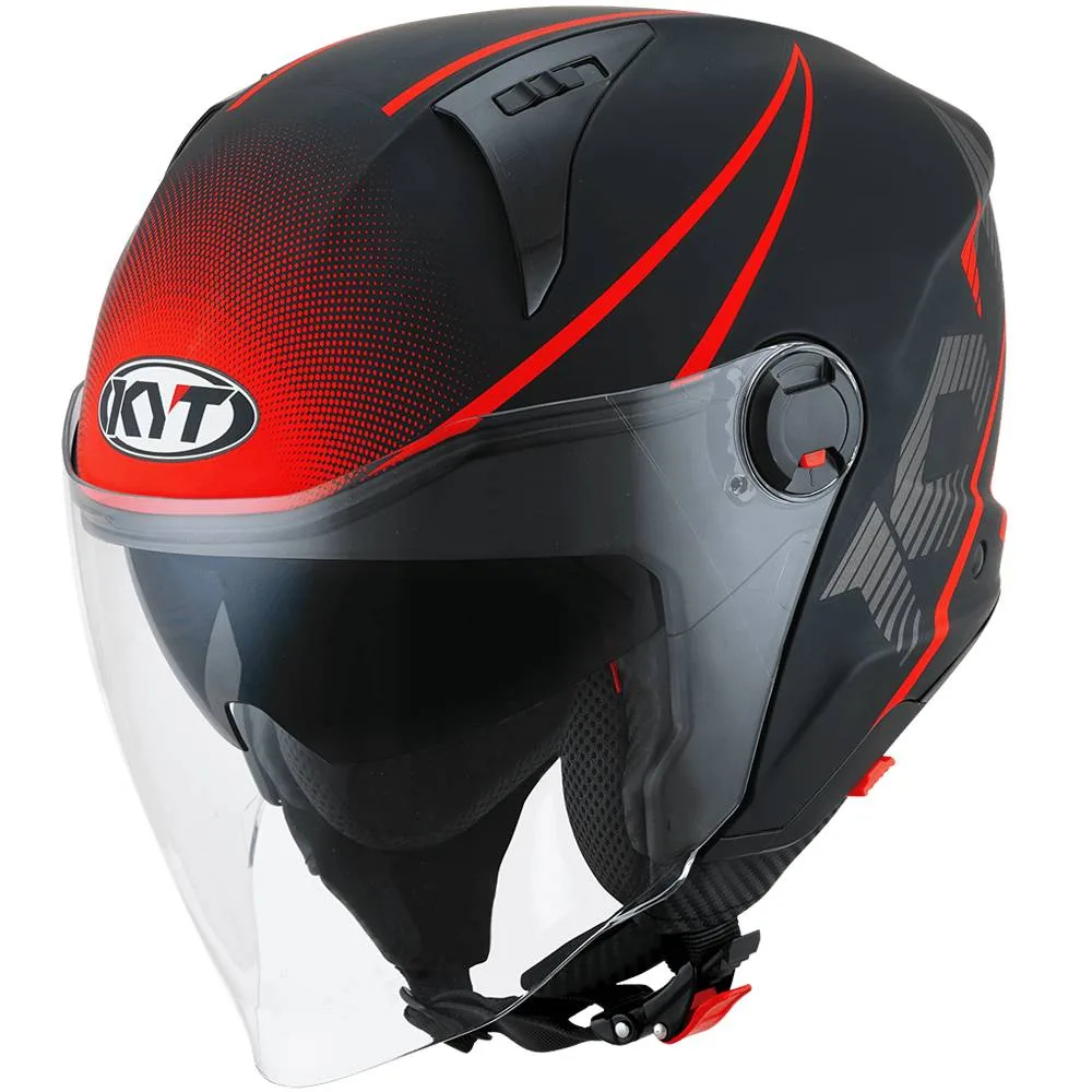 KYT Casco D-City Colorful Rojo Mate
