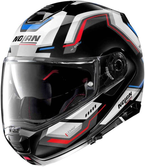 NOLAN Casco N100-5 Upwind N-Com Negro/Blanco/Rojo/Azul (63)
