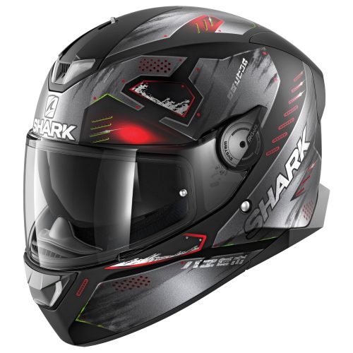 SHARK Casco Skwal 2 Venger Negro Mate/Gris/Rojo