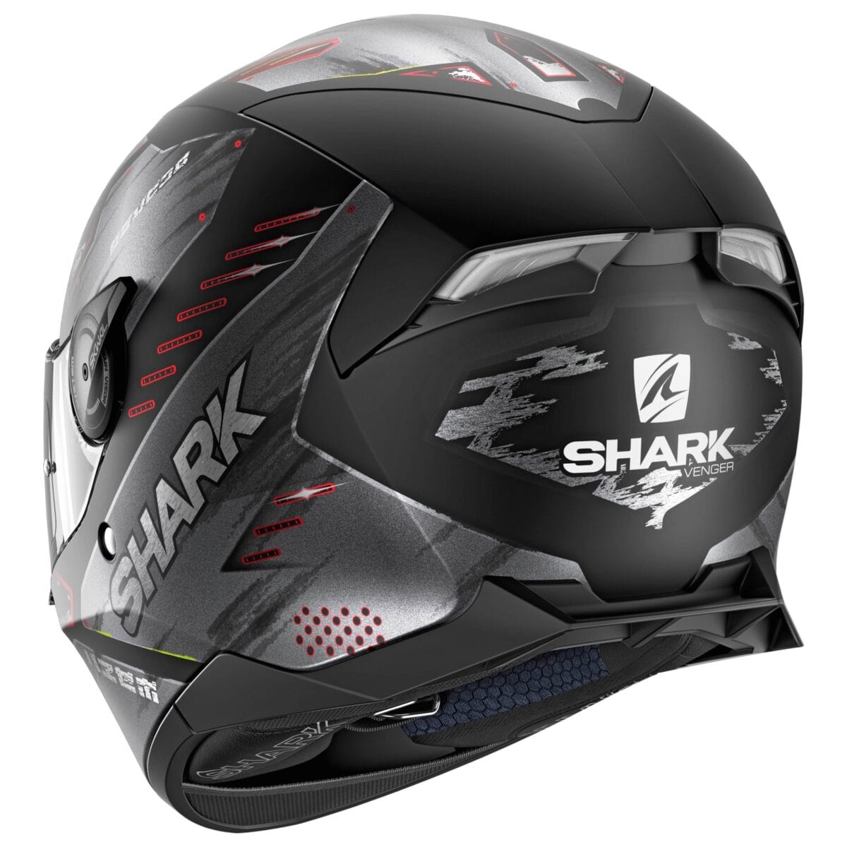 SHARK Casco Skwal 2 Venger Negro Mate/Gris/Rojo