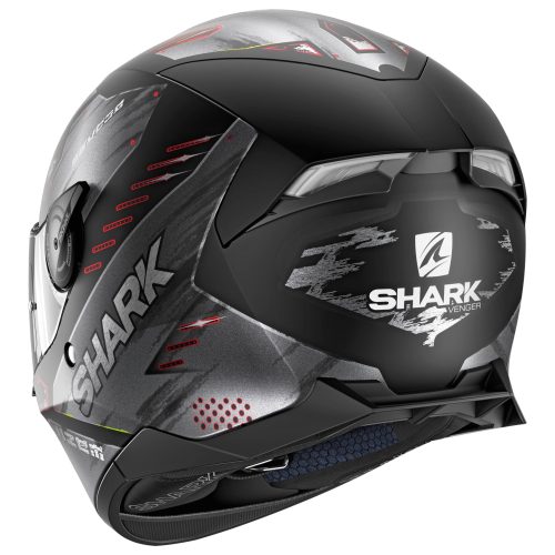 SHARK Casco Skwal 2 Venger Negro Mate/Gris/Rojo