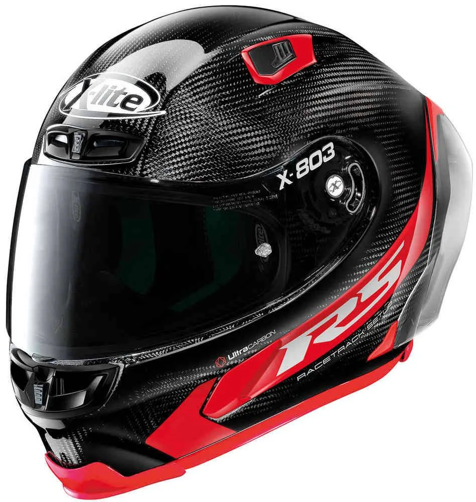 X-LITE Casco X-803 RS Ultra Carbon Hot Lap Negro/Rojo