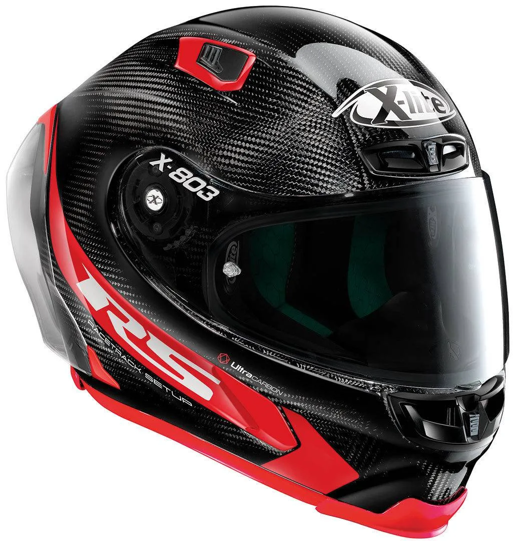 X-LITE Casco X-803 RS Ultra Carbon Hot Lap Negro/Rojo
