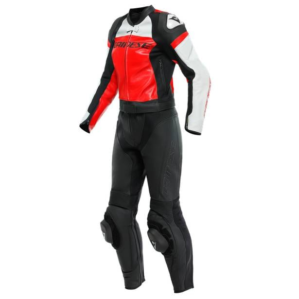 DAINESE Mono 2 piezas Mirage Lady Negro/Rojo Lava/Blanco