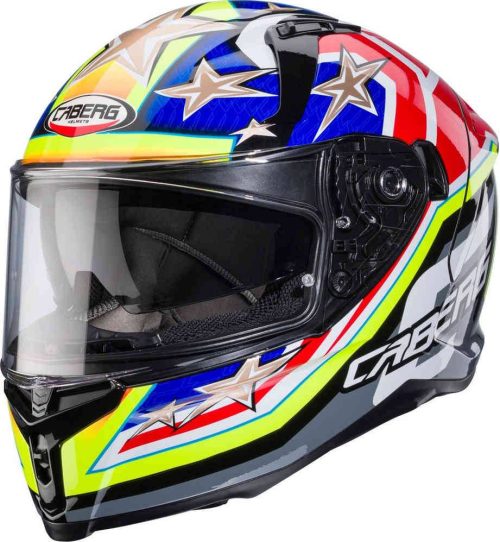 CABERG Casco Avalon X Track Negro/Amarillo Fluor/Rojo Fluor/Azul