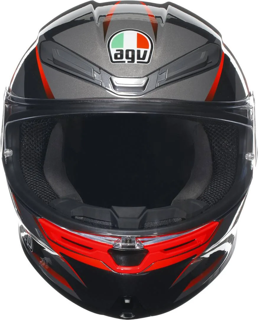 AGV Casco K6 S E2206 - Slashcut Negro/Gris/Rojo