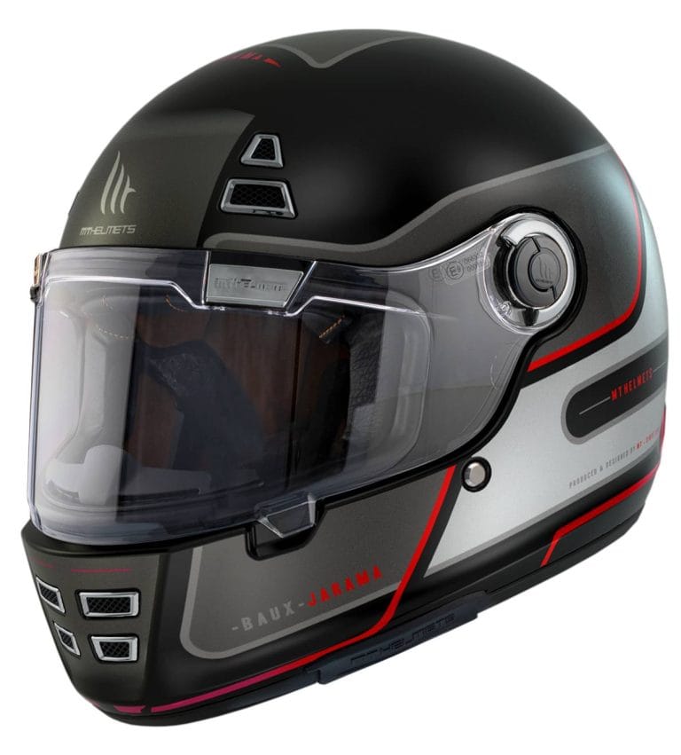 MT Casco Jarama Baux Negro/Gris/Rojo Mate (E15)