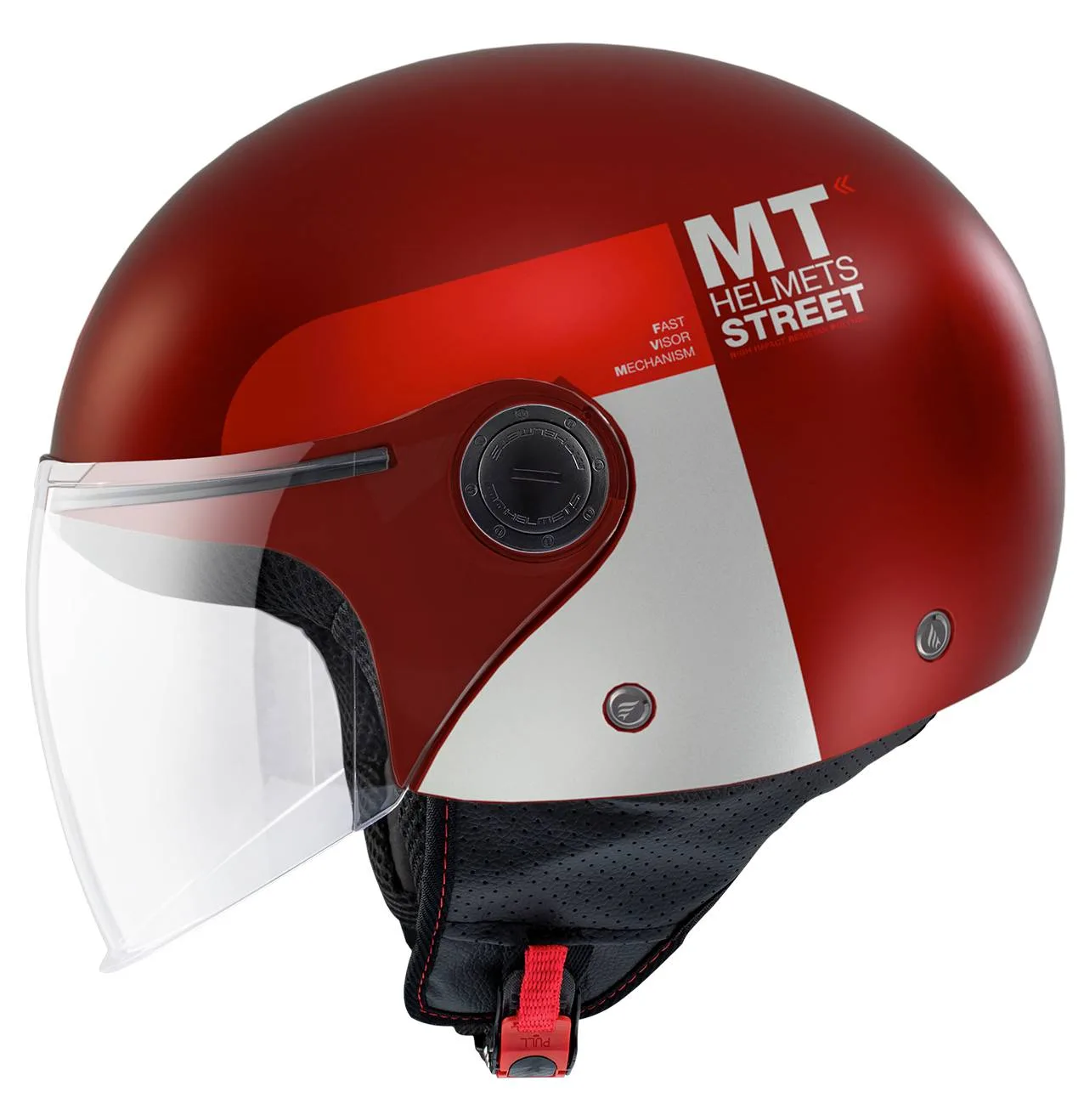 MT Casco Street Inboard Rojo/Blanco Mate (C5)