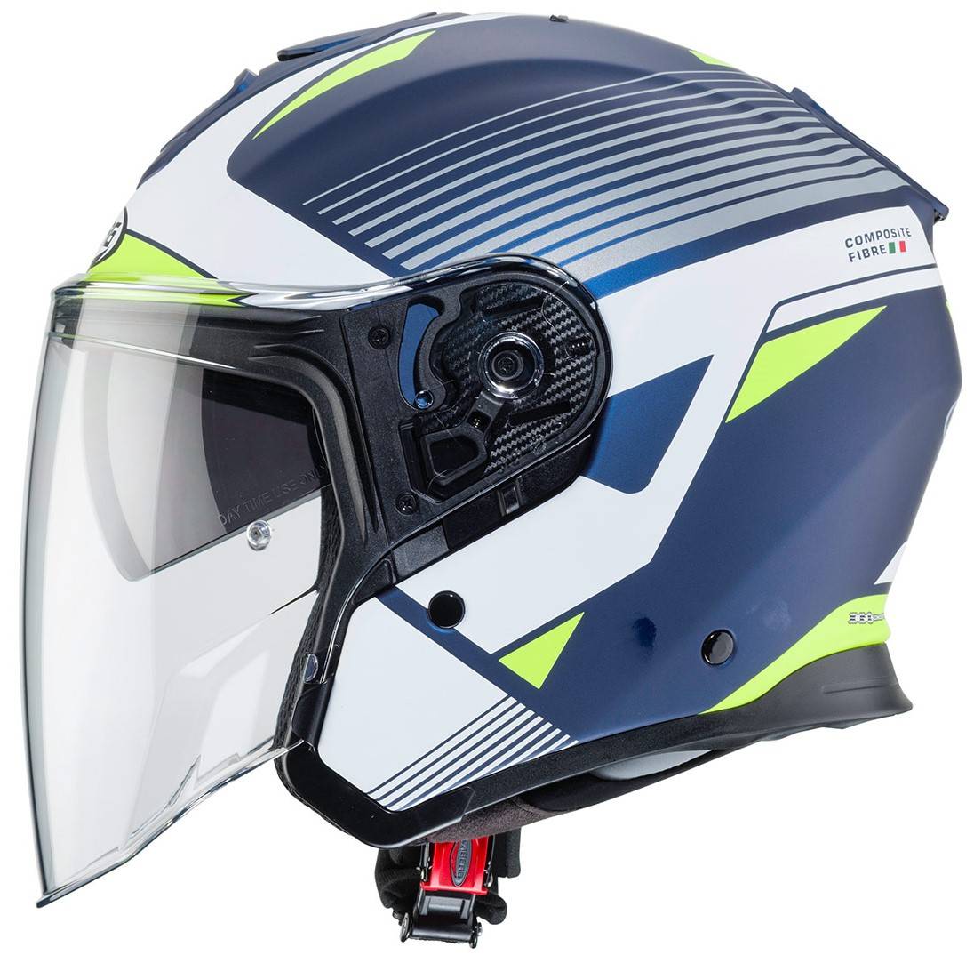 CABERG Casco Flyon Rio Azul Yamaha/Blanco/Amarillo Fluor/Plata