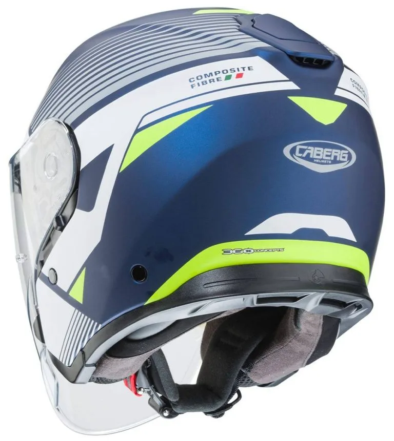 CABERG Casco Flyon Rio Azul Yamaha/Blanco/Amarillo Fluor/Plata