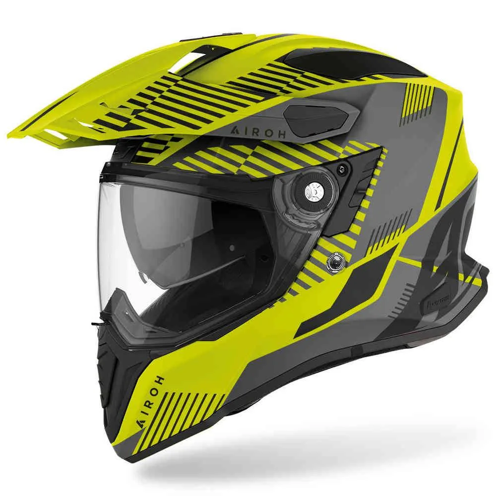 AIROH Casco Commander Boost Amarillo Mate/Gris/Negro