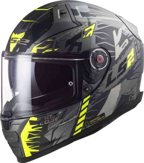 LS2 Casco FF811 Vector II Techbot Titanio Mate/Amarillo Fluor