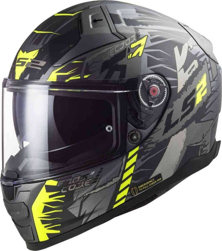 LS2 Casco FF811 Vector II Techbot Titanio Mate/Amarillo Fluor
