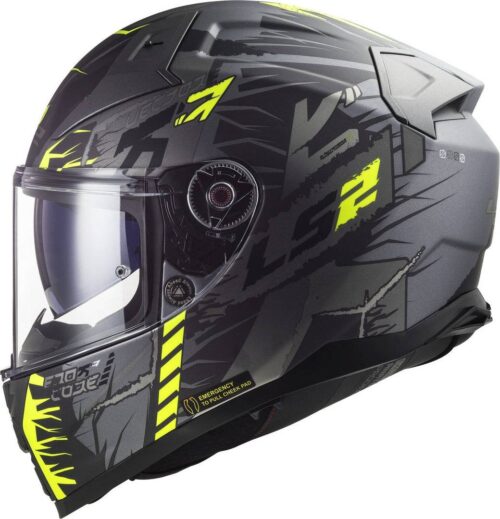 LS2 Casco FF811 Vector II Techbot Titanio Mate/Amarillo Fluor