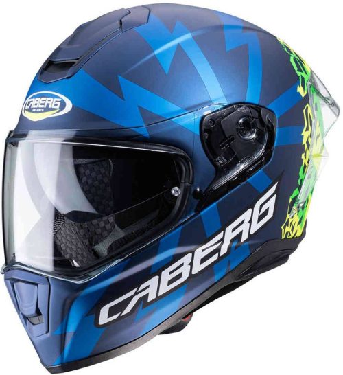 CABERG Casco Drift Evo Storm Azul Mate/Amarillo Fluor/Verde Fluor