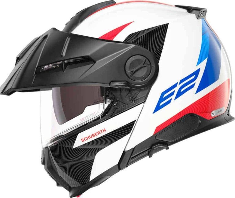 SCHUBERTH Casco E2 Defender Blanco/Azul/Rojo