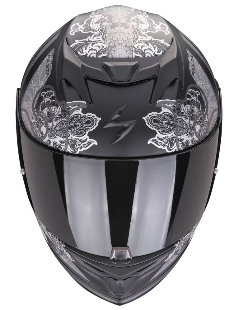 SCORPION Casco EXO-520 Evo Air Fasta Negro Mate/Plata/Rosa