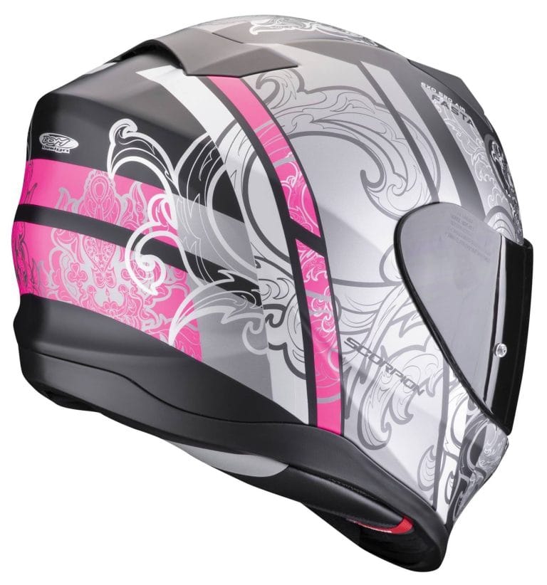 SCORPION Casco EXO-520 Evo Air Fasta Negro Mate/Plata/Rosa