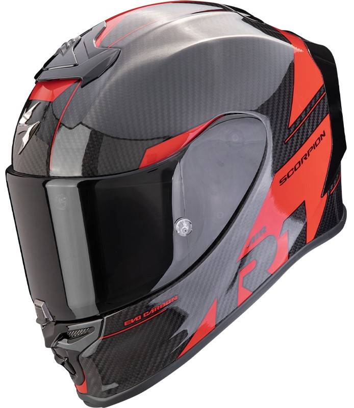 SCORPION Casco EXO-R1 Evo Carbon Air Rally Negro/Rojo