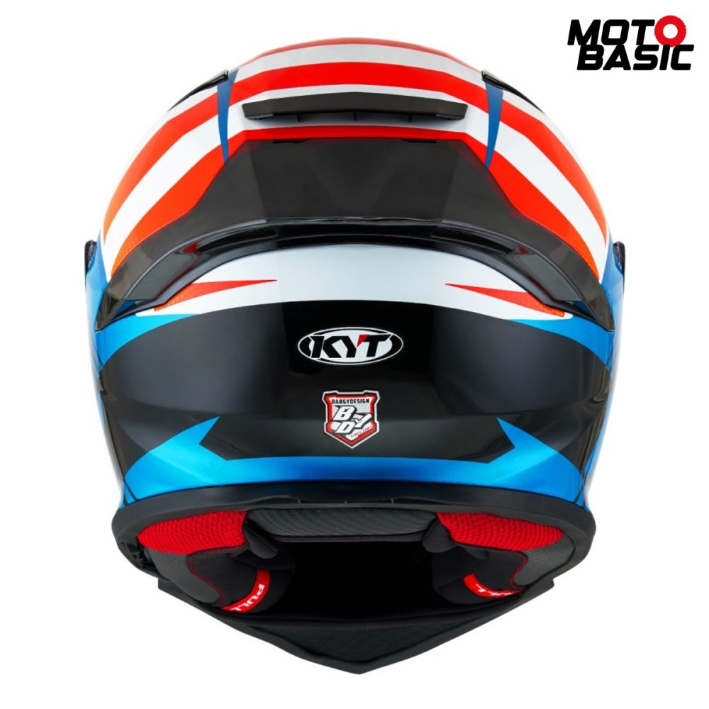 Ttc R2r Casco KYT R2R Straight Negro/Blanco/Azul/Naranja 🥇