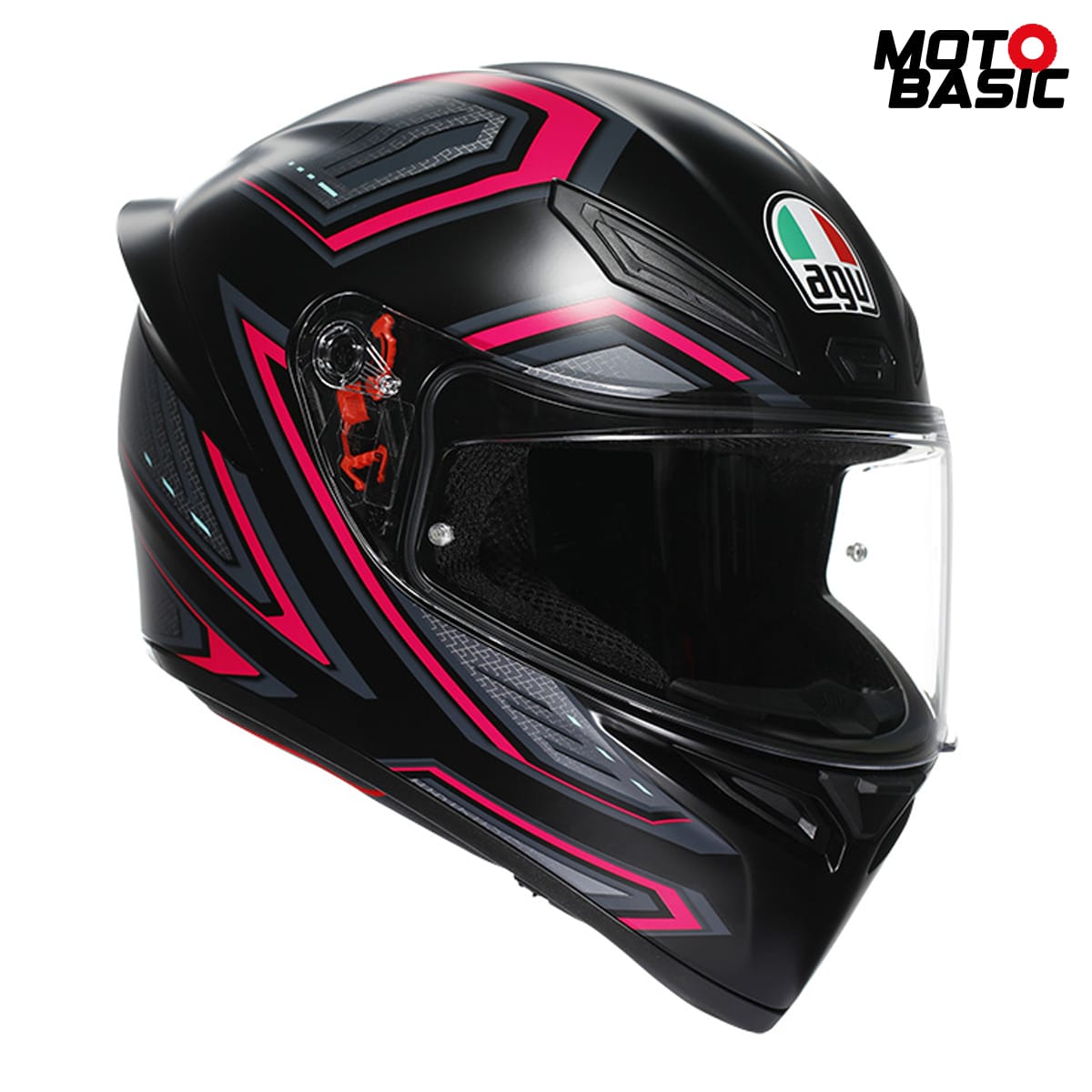 Casco AGV K1 S Sling Negro Mate/Rosa