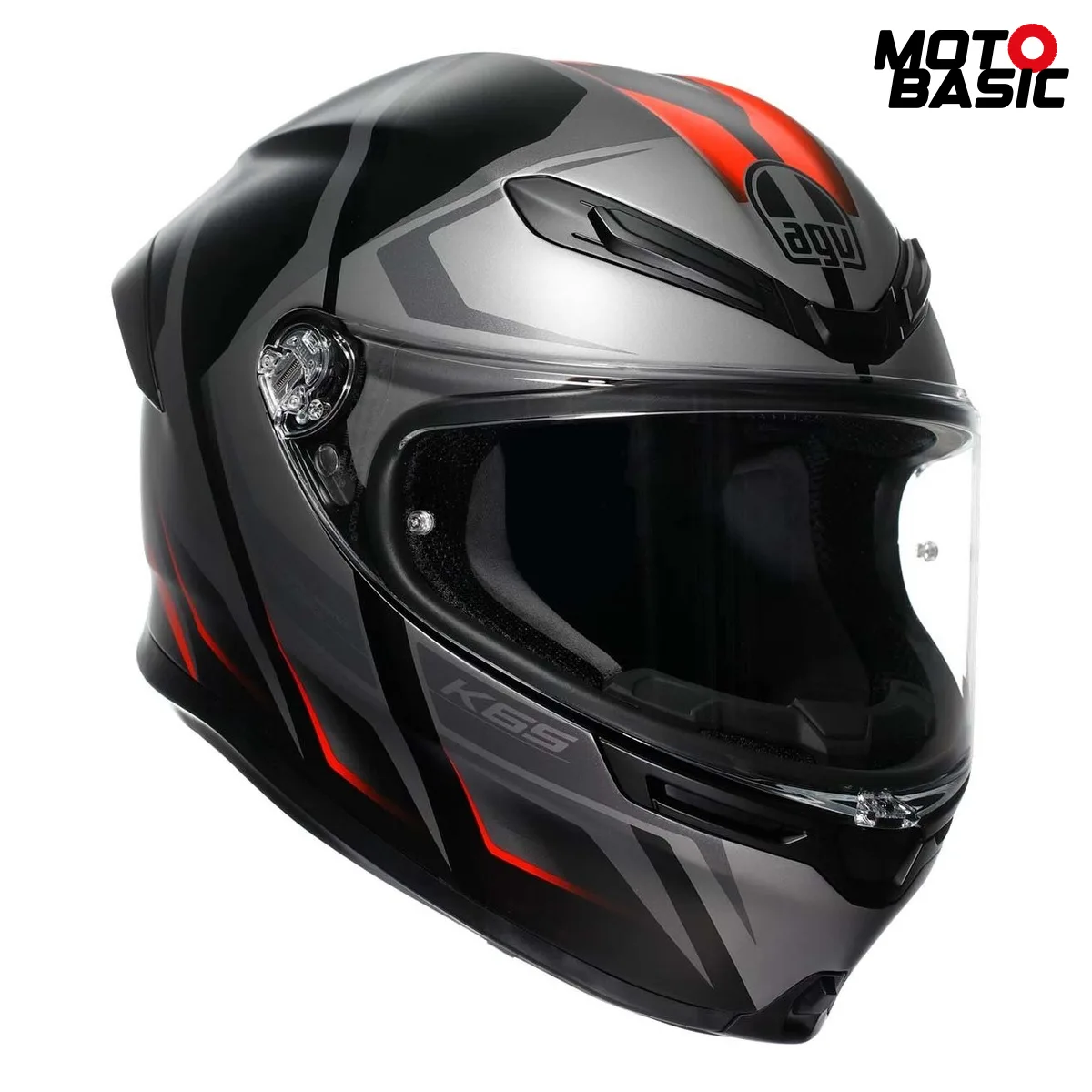 Casco AGV K6 S Karve Negro Mate/Gris/Rojo