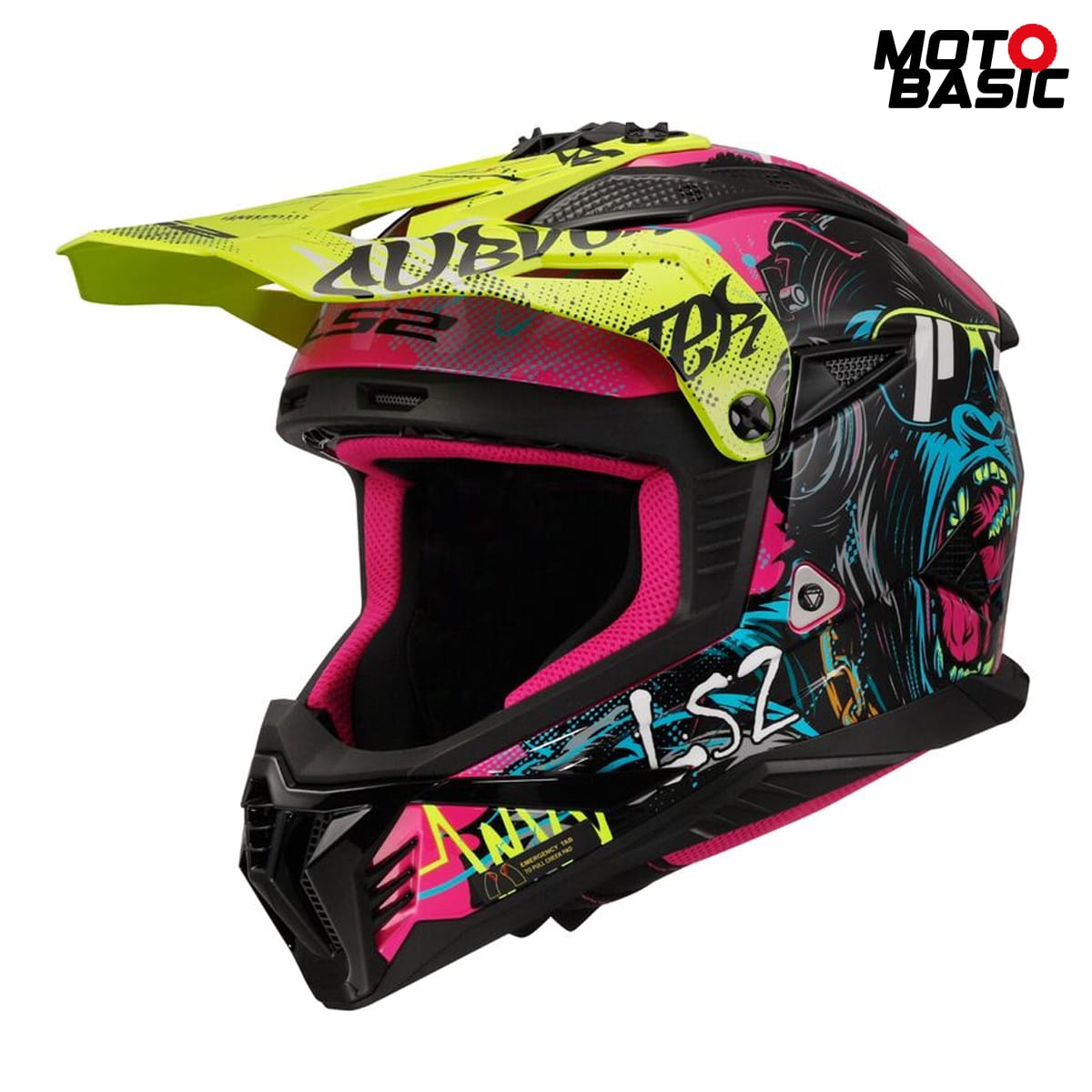 Casco LS2 Fast II Gorilla Negro/Morado/Amarillo