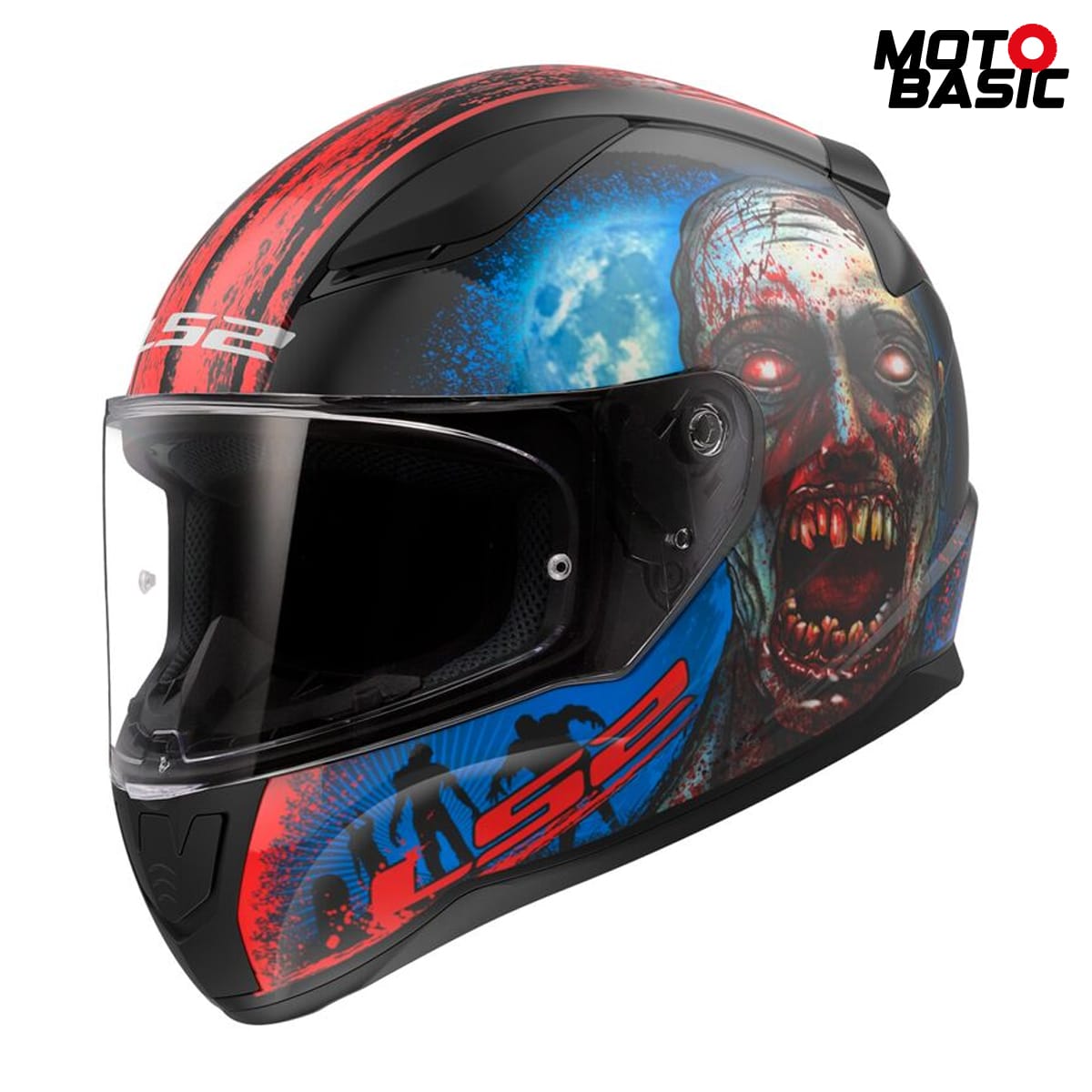 Casco LS2 Rapid II Zombie Negro/Rojo/Azul