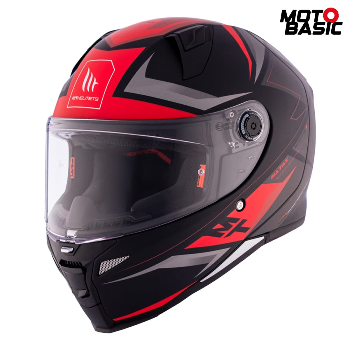 Casco MT Revenge 2 S Hatax Negro Mate/Gris/Rojo