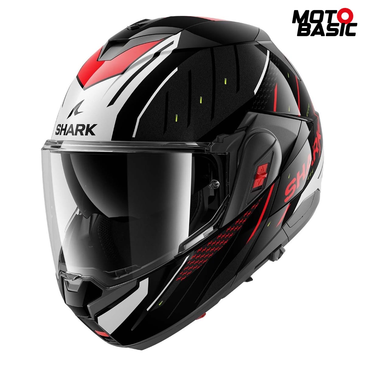 Casco SHARK Oxo Rydger Negro/Plata/Rojo/Blanco