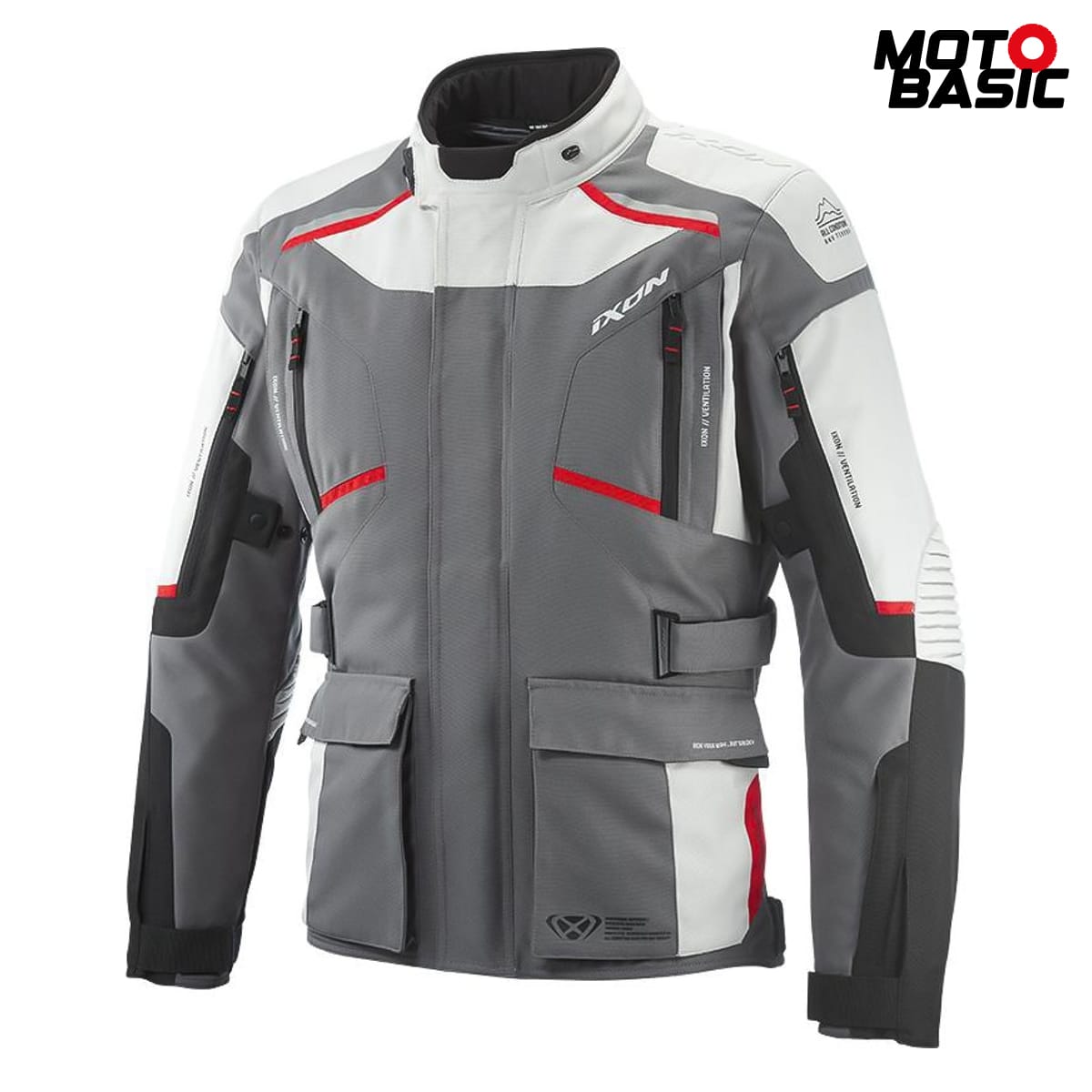 Chaqueta IXON Midgard Gris/Negro/Rojo
