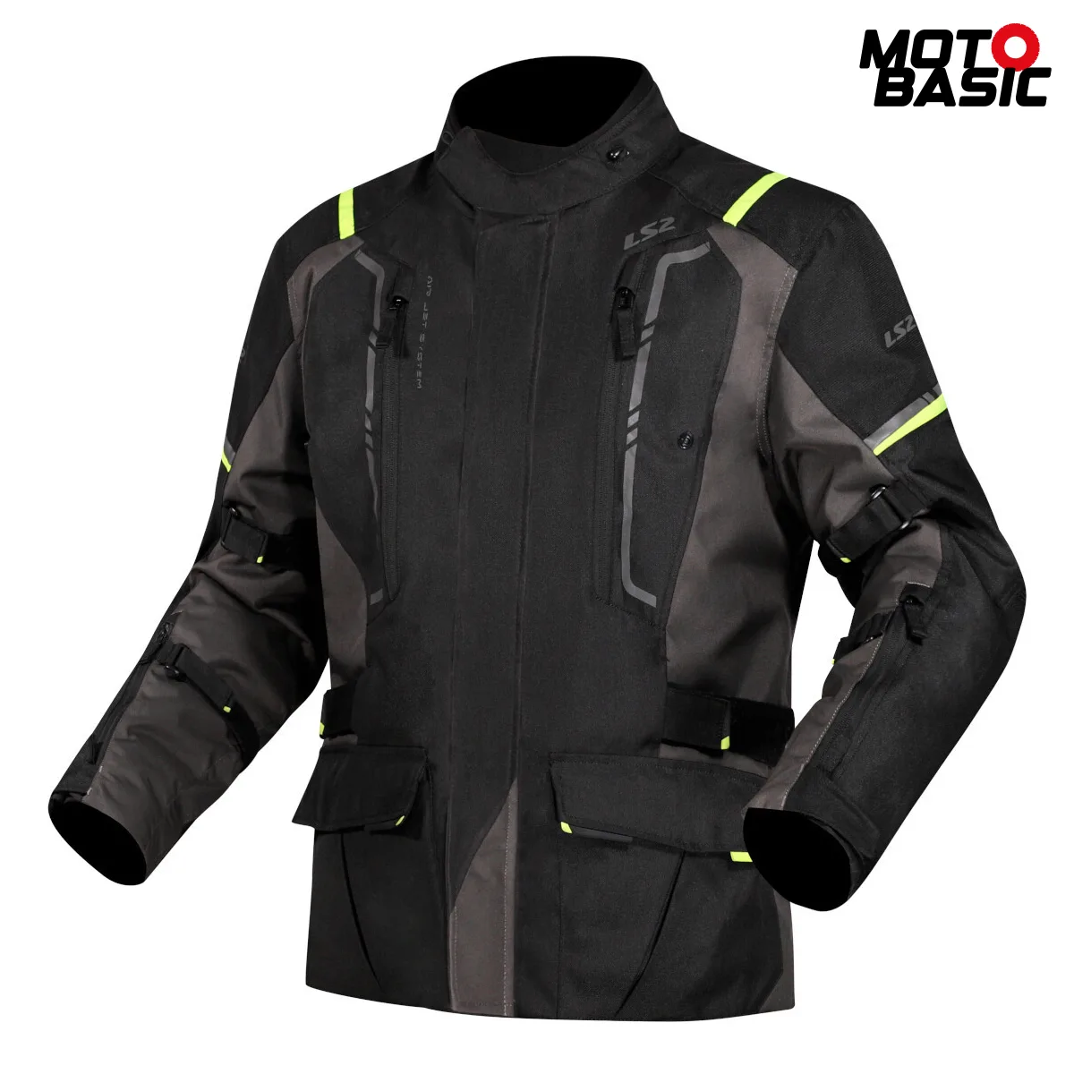 Chaqueta LS2 Narvik Gris/Negro/Amarillo Fluor