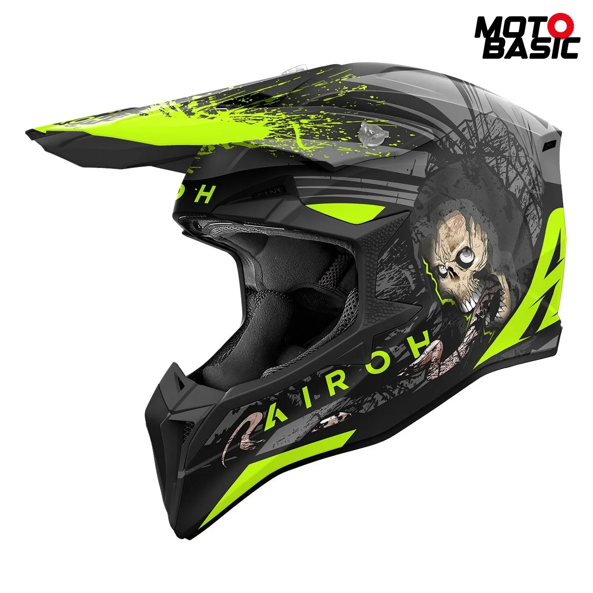 Casco AIROH Wraaap Darkness Negro Mate/Amarillo Fluor