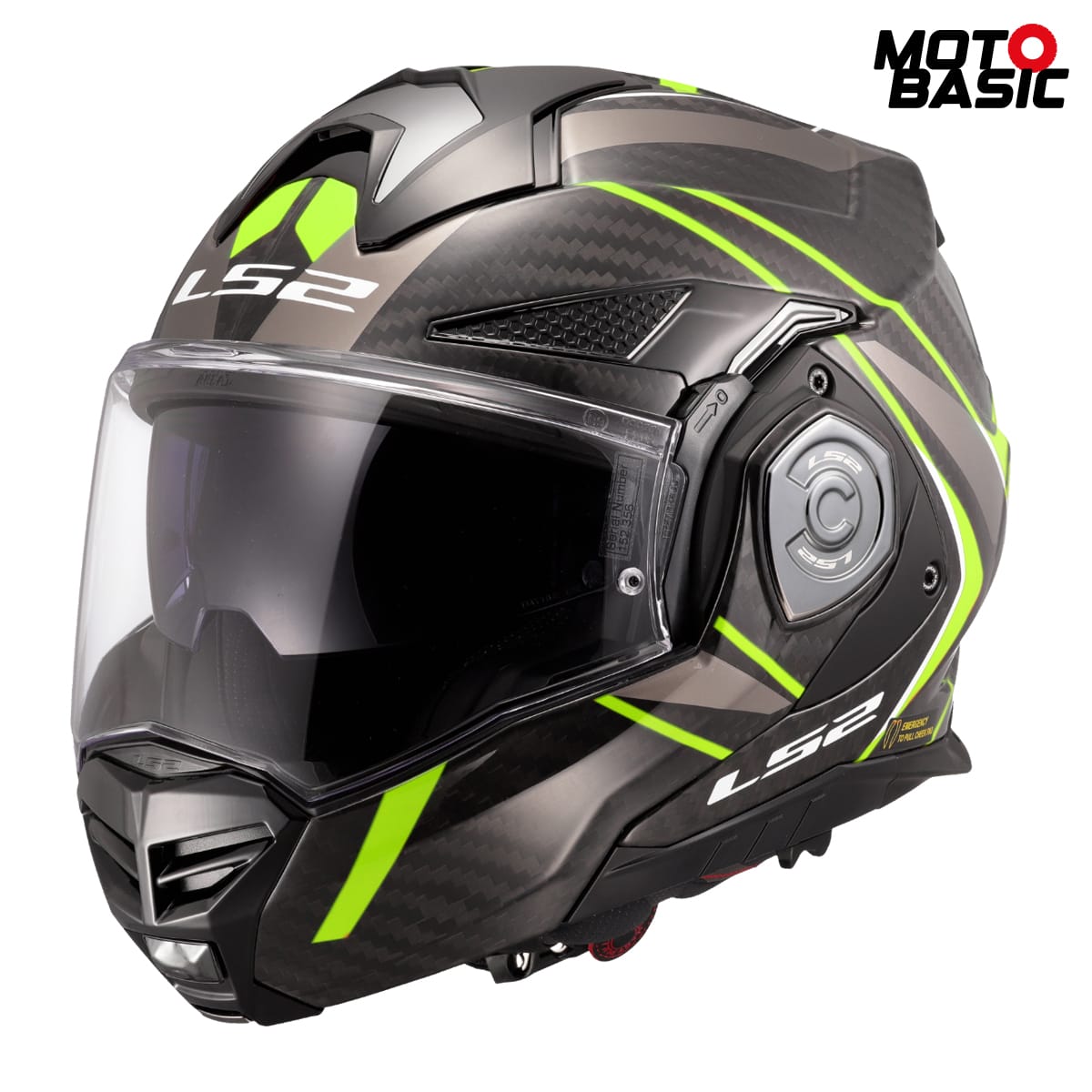 Casco LS2 Advant X Carbon Future II Negro/Amarillo Fluor