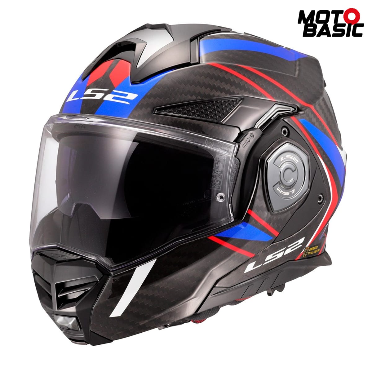 Casco LS2 Advant X Carbon Future II Negro/Blanco/Azul/Rojo