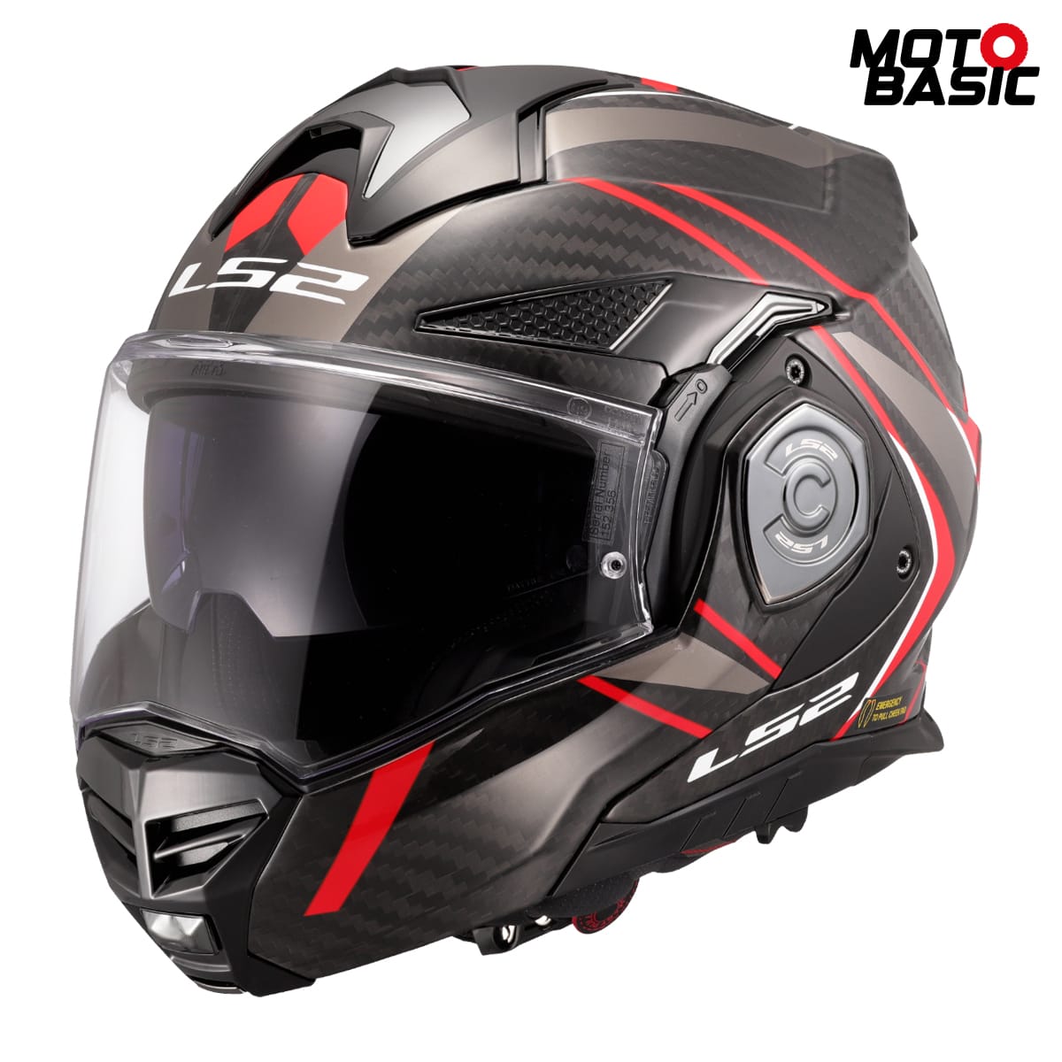 Casco LS2 Advant X Carbon Future II Negro/Rojo