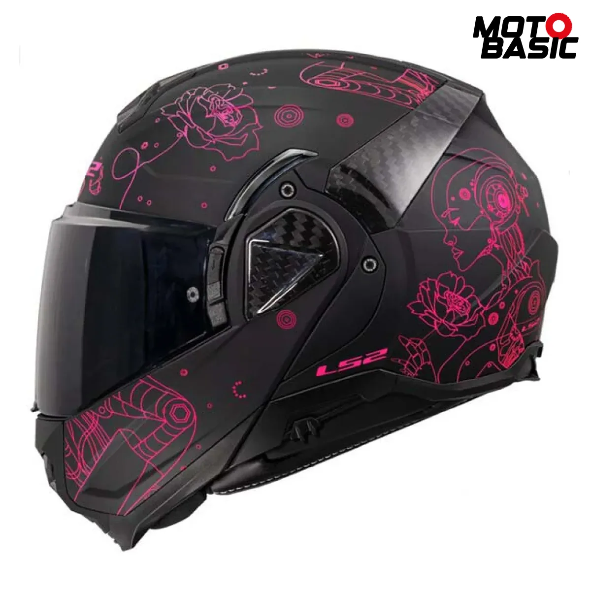Casco LS2 Advant II Sophia Negro Mate/Rosa