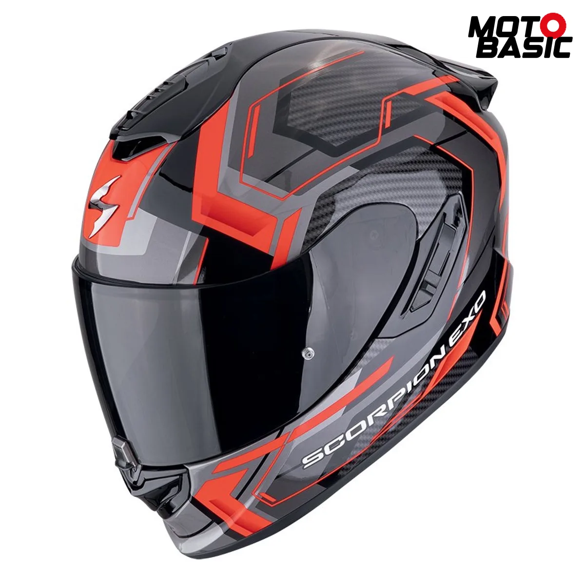 Casco SCORPION EXO-1400 Evo II Air Linart Negro/Rojo