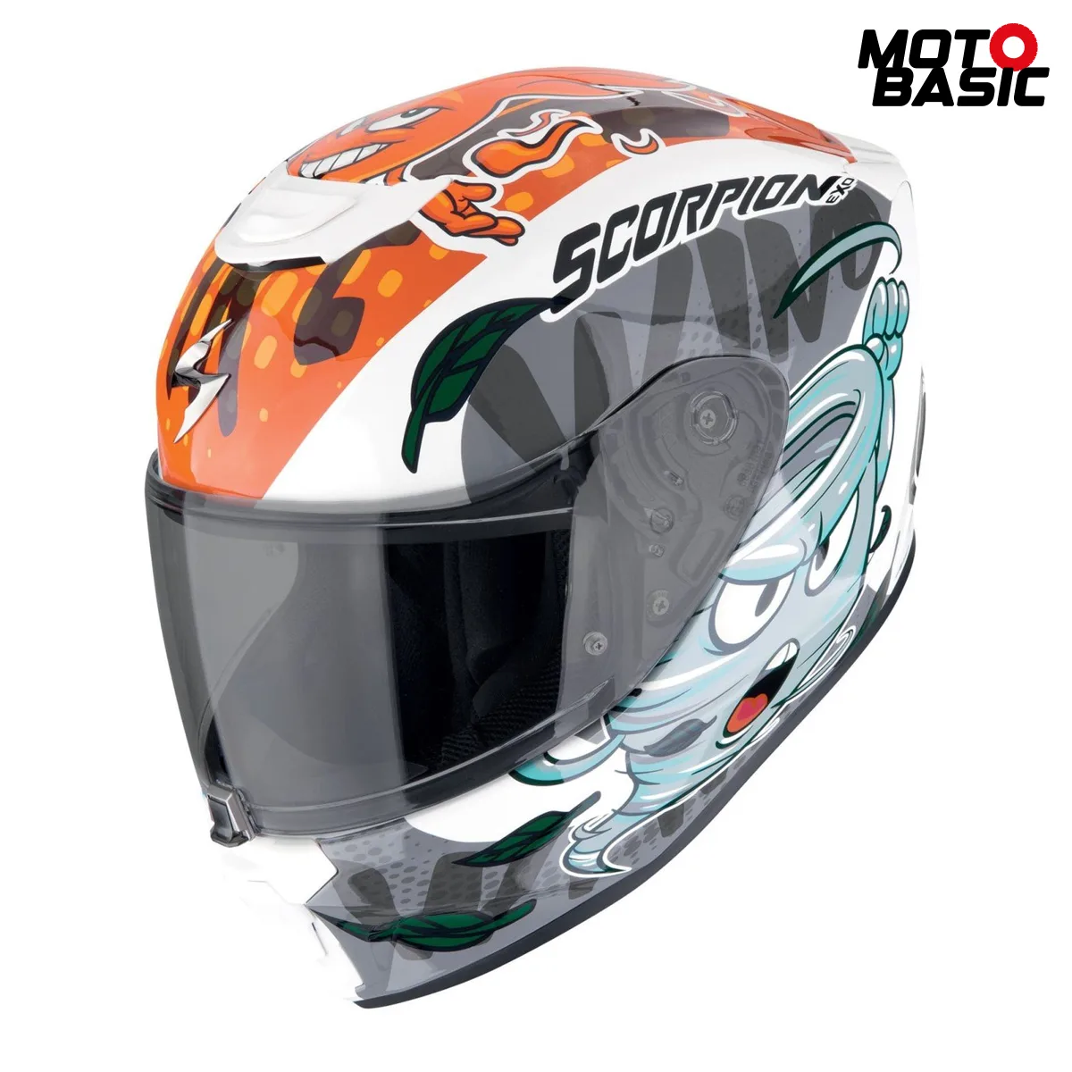 Casco SCORPION EXO-JNR Air The4Elements Blanco/Azul/Naranja