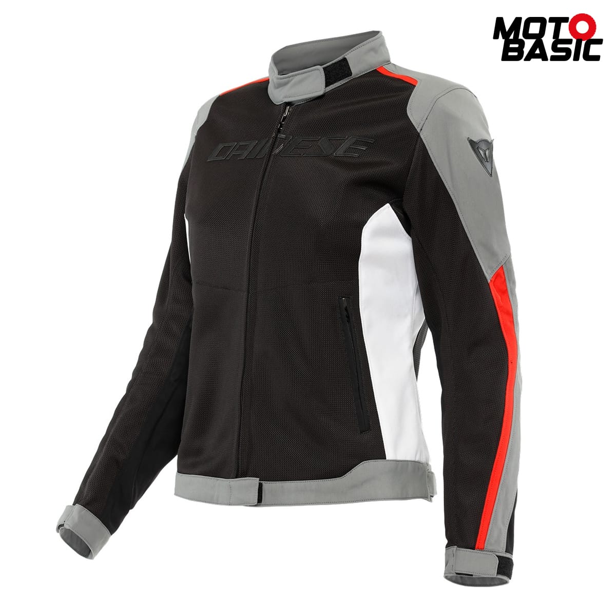Chaqueta DAINESE Hydraflux 2 Air D-Dry Lady Negro/Gris Charcoal/Rojo Lava